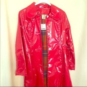 Lykke Wullf Red Patent Trench Coat